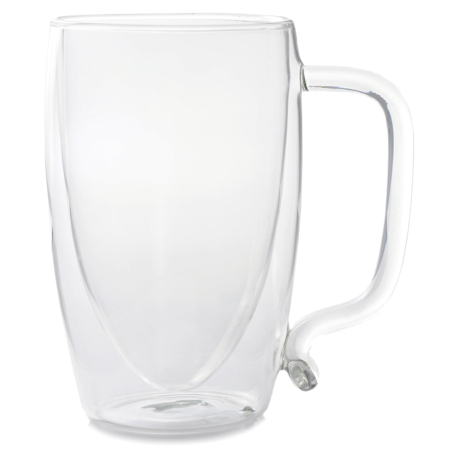 17 oz Set of 2 Clear Glass Mug Double Wall Coffee Mug Home,Beer Glasses Pub Bar 