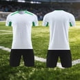 thumbnail image 3 of Odeerbi Conjunto de Uniformes de Entrenamiento de Fútbol de Malla Para Chicos Y Niñas Pantalones Cortos de Camiseta de Manga Corta En Cuadro Conjunto Atlético Seco Rápido Para 5-15 Años, 3 of 8