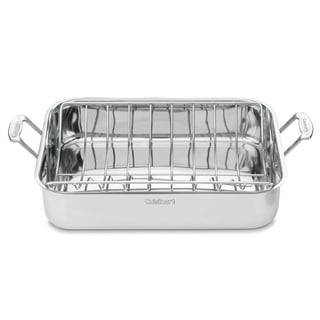 Mainstays 18 inch Jumbo Roasting Pan with Lid and Basting Rack, Stainless  Steel, 3-Pieces 