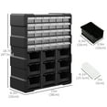 thumbnail image 3 of DURHAND 39 Drawer Plastic Parts Storage Hardware and Craft Cabinet Black, 3 of 9