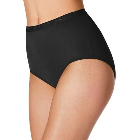 

Bali Women`s Set of 6 Full-Cut-Fit Stretch Cotton Brief 6 Black Pack of 6