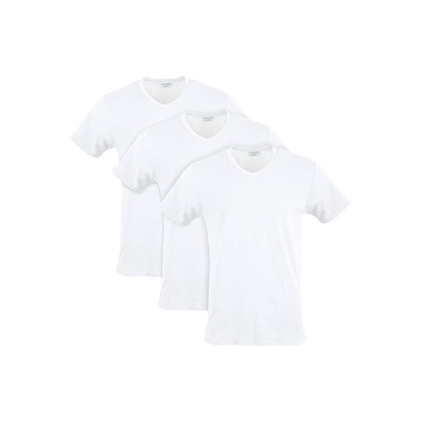 Gildan Men's Short Sleeve Cotton Stretch V-Neck T-Shirts, up to 2XL, 3 ...