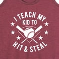 thumbnail image 3 of Instant Message - I Teach My Kid To Hit And Steal - Women's Racerback Tank Top, 3 of 6