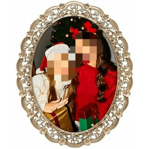 Victorian Oval Photo Frame / 6x8 In | For Vertical Display on Tabletops | Perfect for Home Decor, Wedding, Vacation, Graduation, Or Any Milestone Photos (Gold)