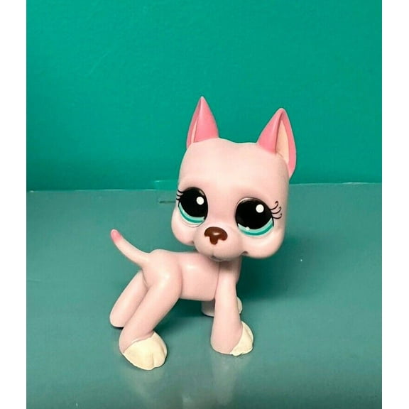 Littlest Pet Shop Authentic 1022 Pink Great Dane Runway Pets LPS Hasbro New