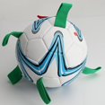 thumbnail image 4 of Juguetes para perros Balón de fútbol con correas, juguetes interactivos para perros para tira y afloja, regalos de cumpleaños para cachorros, pelotas para perros duraderas Copa del Mundo par, 4 of 4