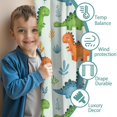 thumbnail image 3 of Blackout Kids Curtains,LightGreen Cartoon Dinosaurs Leaves Pattern Childrens Insulated Curtains Set Of 2,Bedroom Essentials,Toddler Room Decor 42"x54", 3 of 5