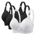 thumbnail image 1 of Hoshose 3PC Plus Size Bralette Women Comfortable Seamless Full Coverage Bra for Women, 1 of 4