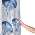 thumbnail image 5 of JOOCAR Navy Blue Jellyfish Waterproof Polyester Shower Curtain with Hooks for Bathroom Decor, 5 of 7