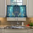 thumbnail image 2 of Yayeee Kitchen Curtains Tier Pair Light Filtering 27"x36" Rod Pocket Short Cafe Window Panel, Magical Forest Glowing Lights, 2 of 7
