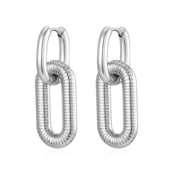 Chunky Chain Link Hoop Earrings for Women Gold or Silver Stainless Steel Ginger Lyne Collection