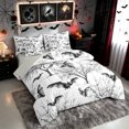 thumbnail image 2 of Erosebridal Halloween Bat Full Size Bedding Sets, Tree Branch Silhouette Full Size Bed in a Bag, White Gray, Gray Reversible, 7pcs, 2 of 6
