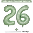 thumbnail image 2 of Globo Número 26 de Papel Metalizado Verde Oliva LVMOQIQIU 40", 2 of 6