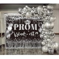thumbnail image 2 of 2026 Prom Send Off Backdrop Black Silver Glitter Ballons Congrats Grad Background Class of 2026 Graduation Party Decorations Banner Supplies Photo Booth Props, 2 of 6