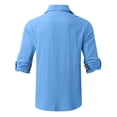 thumbnail image 5 of Shirts for Men Button Down 2025 Spring New Long Sleeve Large Collar Business Checkered Color Dark Gray Beach Fall Clothes for Men size XXL, 5 of 5
