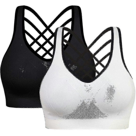 Padded Strappy Sports Bras For Women-activewear Tops For Yoga