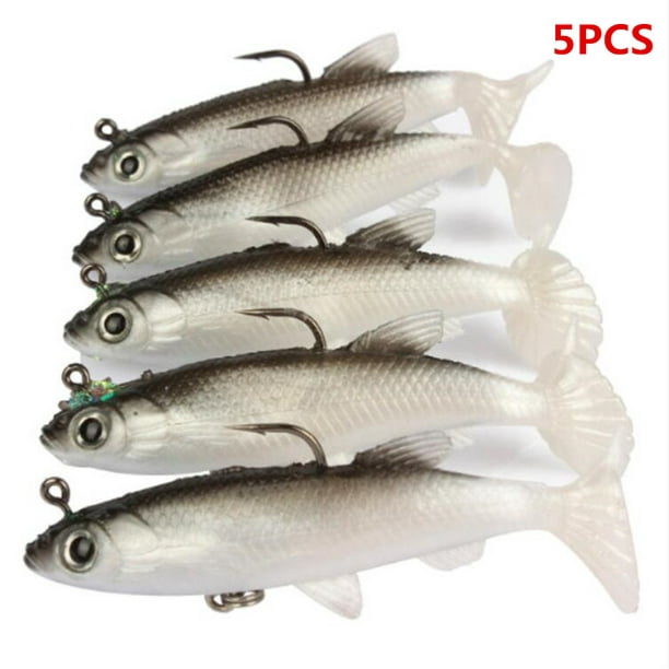 Leadingstar 5pcs 14.2g Sea Bass Lead Fishing Lures Bass With T Tail Soft Fishing Lure Single Hook Other 14.2g