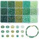 thumbnail image 1 of 7400 cuentas de vidrio verde de 15 estilos, pequeñas y coloridas, espaciadoras redondas, sueltas, a granel, 1 of 5