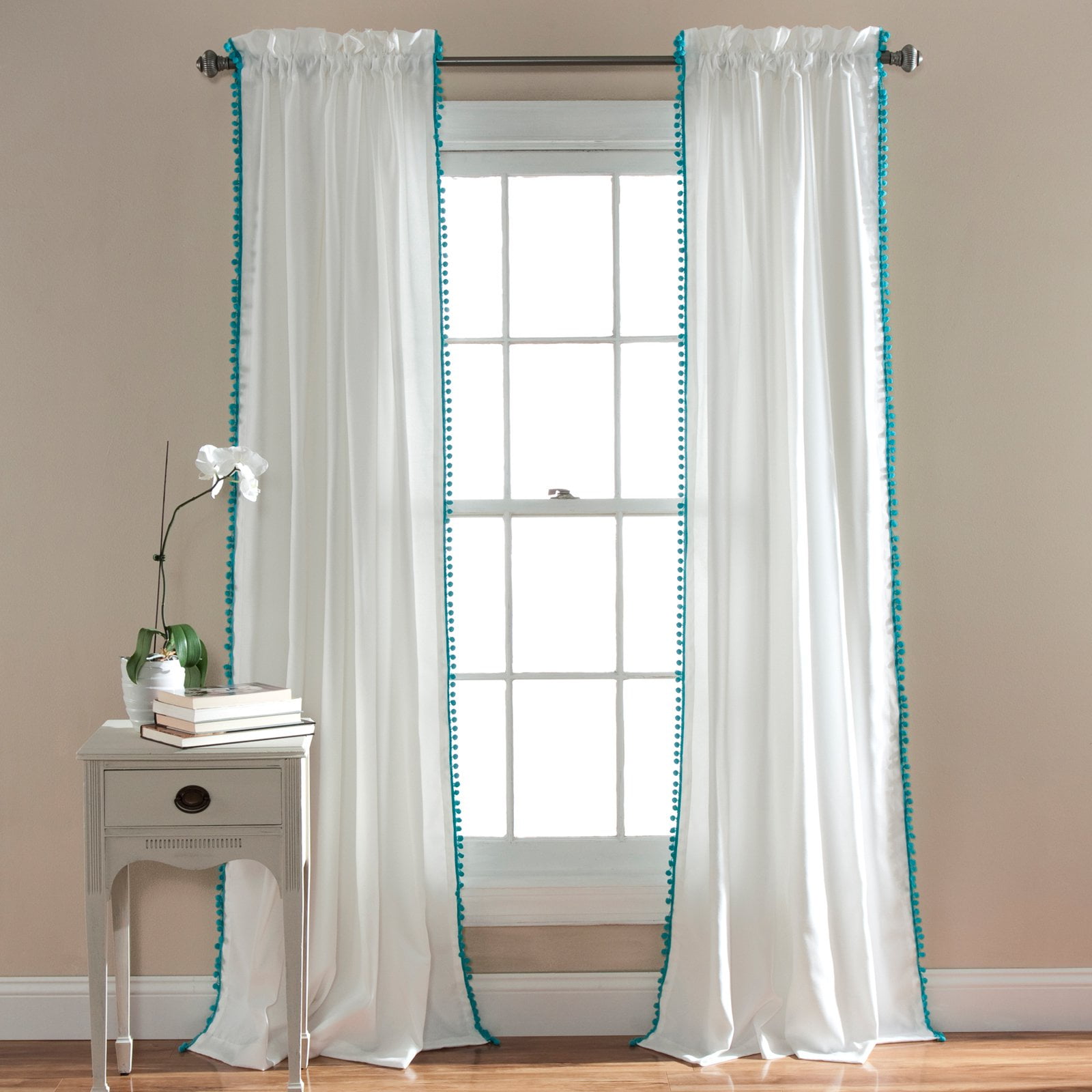 Pom Pom Window Curtain Set Walmart Com