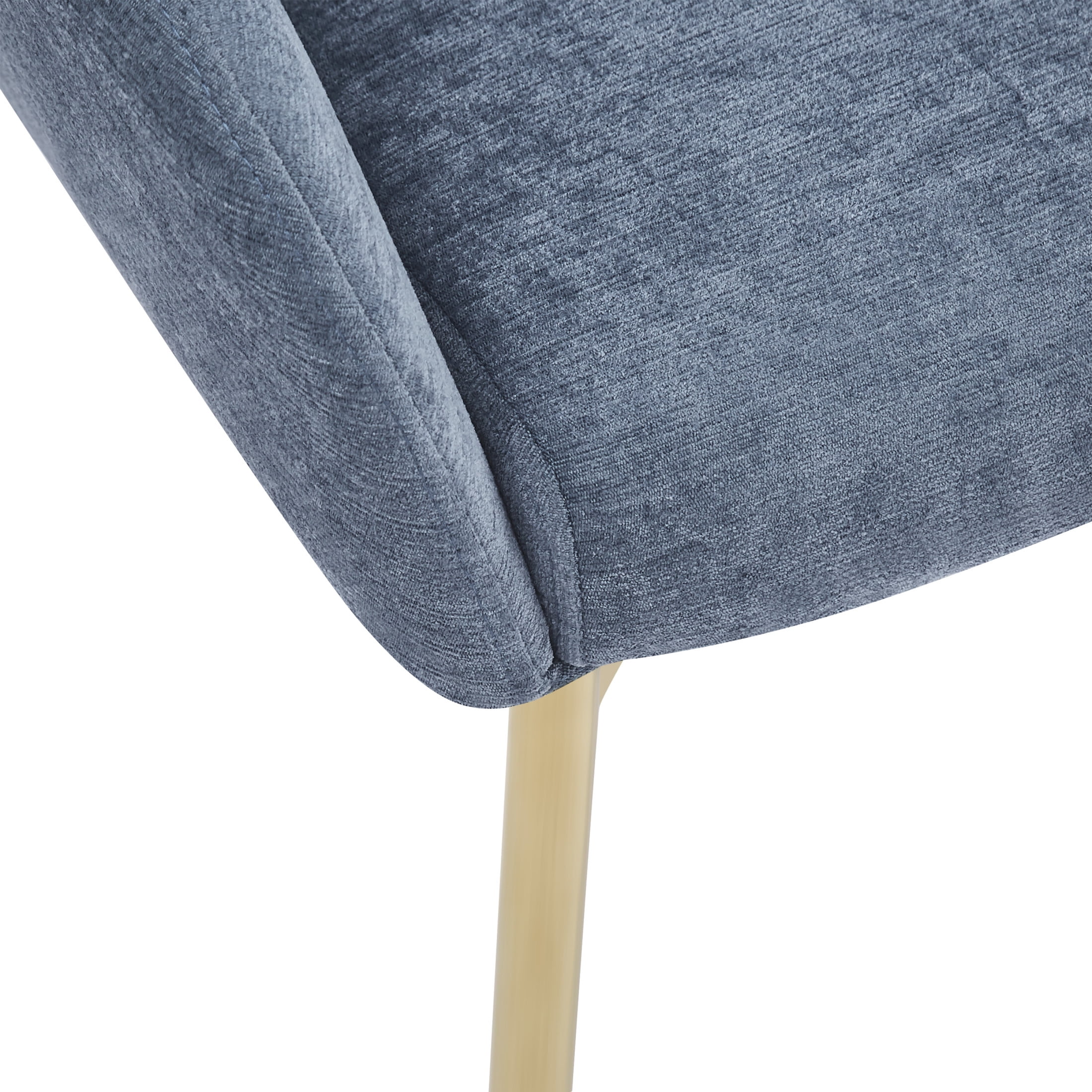 Set of 2 Blue Polyester Round Back Dining Chairs