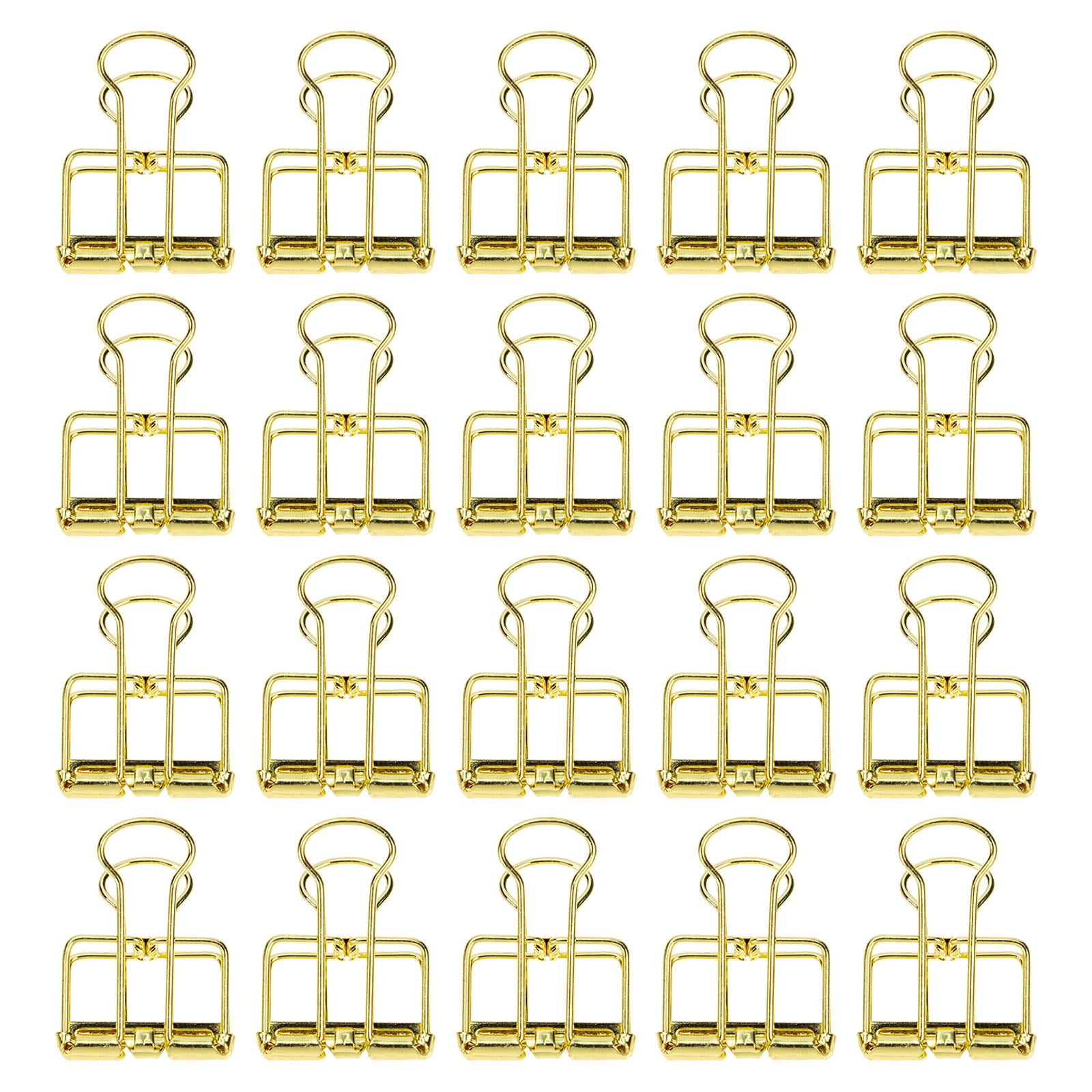 WEAVILUX Heavy Duty Binder Clips Golden Stainless Steel 20Pcs 1.1x0.7in
