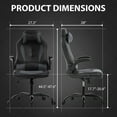 thumbnail image 3 of CL.HPAHKL Video Gaming Chair, Office Chair High Back PU Leather Ergonomic Computer Chair with Lumbar Support, Height Adjustable PC Game Chair Gaming Chair for Adults, Grey, 3 of 7