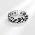 thumbnail image 3 of Anillo de ratán retro eterno de plata esterlina S925 para hombre, anillo de plata tailandesa de moda con apertura de personalidad de marca Tide, 3 of 6