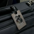 thumbnail image 4 of Schnauzer Dog Breed Rectangle Leather Luggage Card Suitcase Carry-On ID Tag, 4 of 8