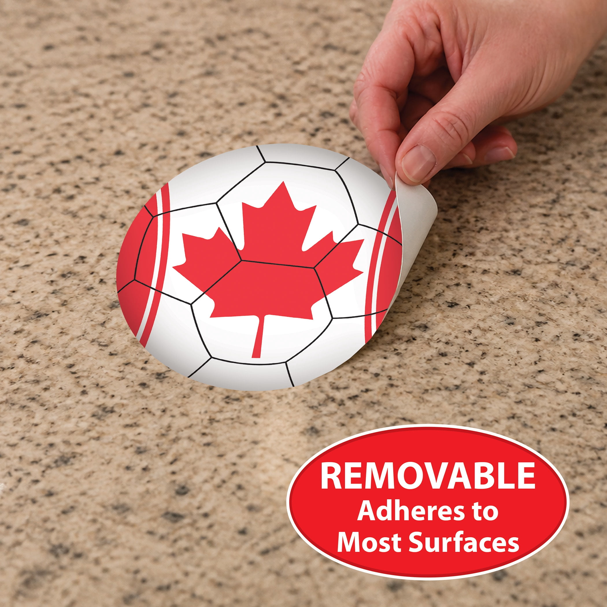 Canada Soccer Ball Peel 'N Place, 5¼", (12/Pkg)