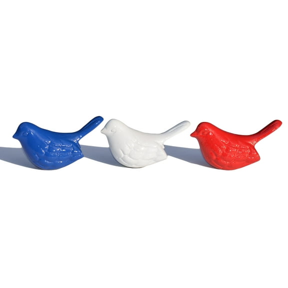 Vibhsa Bird Figurines Symbols of Health  Happiness (Blue, Red  White)