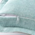 thumbnail image 5 of HIG Set of 2 Aqua Throw Pillow Covers Farmhouse Burlap Trimmed Cushion Cover, 20" x20", 5 of 8