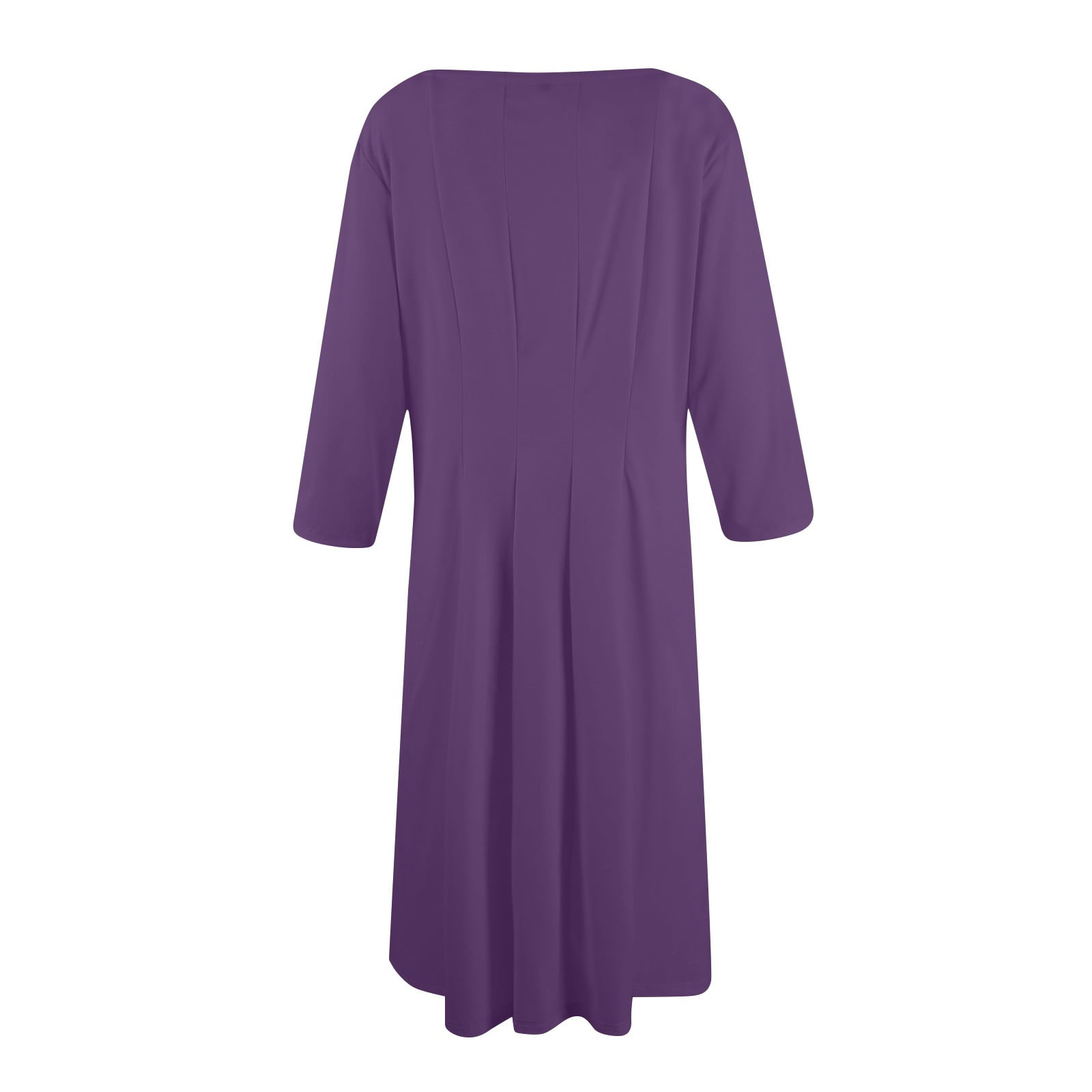 Huankd Elegant Work Dress for Women's 3/4 Sleeve Round Neck Pockets Vintage A-Line Swing Midi Dress Purple M Huankd Elegant Work Dress for Women's 3/4 Sleeve Round Neck Pockets Vintage  A-Line Swing Midi Dress Purple M - Walmart.com