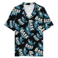 Bass Fish Mens Pajama Set Short Sleeve 2 PCS Sleepwear Button Down