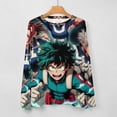 thumbnail image 5 of My Hero Academia Women's Pajama Top 3D Digital Print Sleepwear Trendy Crewneck Pullovers Long Sleeve Shirts 2XL, 5 of 8