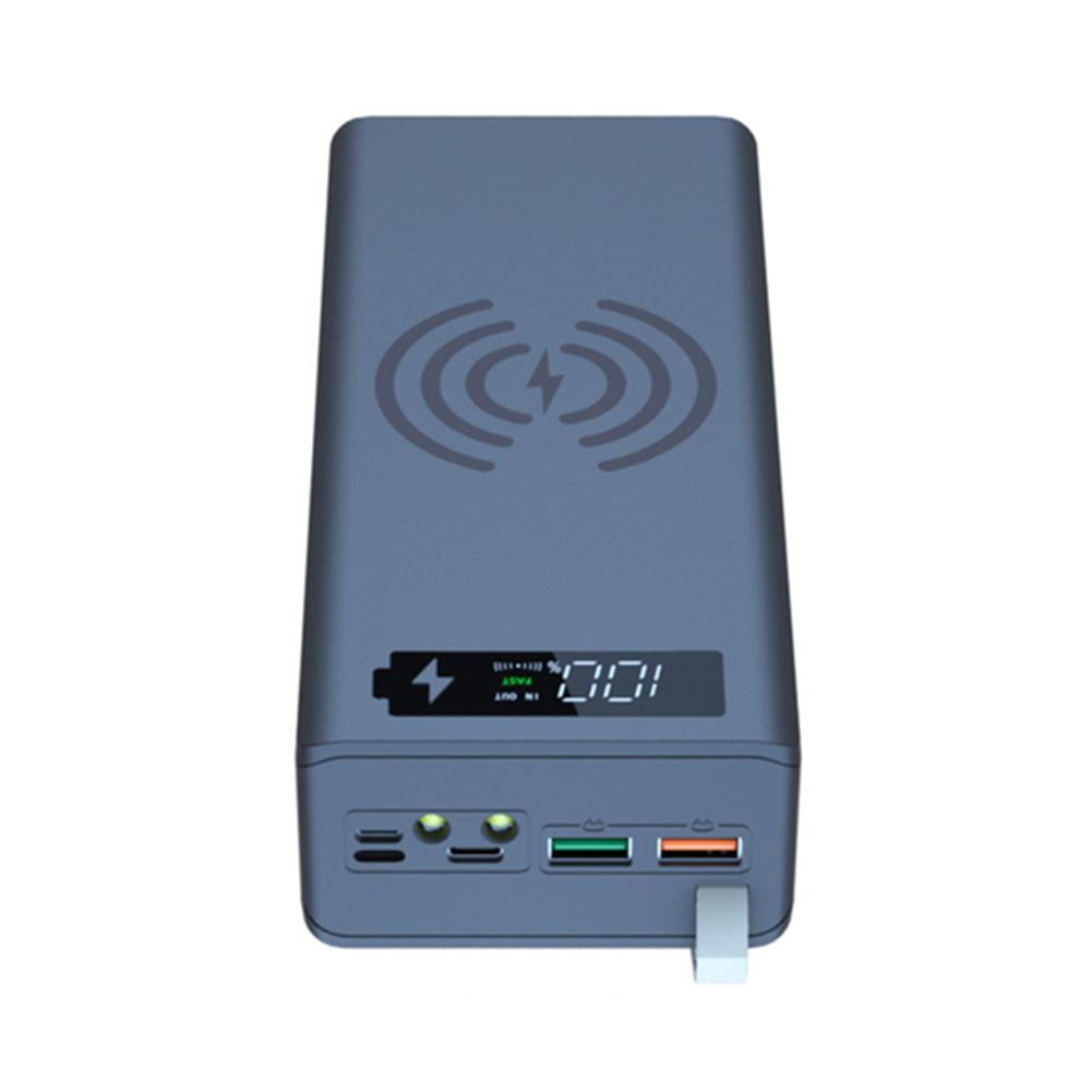 DIY Power Bank Case Kit for 18650 Batteries, Welding-Free Dual USB Portable Charger Enclosure with Wireless Charging Option, PD Fast Charging Compatible