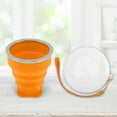 thumbnail image 4 of Unique Bargains 1 Pc Collapsible Cups Portable Folding Cup with Wrist Strap Folded Height 2.5cm Camping Water Cup 200ml Orange, 4 of 5