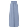 thumbnail image 2 of Pantalones de verano de pierna ancha para mujer, cinturón elástico, pierna ancha, cintura alta, culottes largos para mujer, 2 of 6