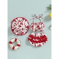 thumbnail image 3 of Cathery Baby Girl Swimsuit 3 6 9 12 24 Months Infant Fruit Print Bathing Suit Bikini Sets Swimwear Summer Beach 3Pcs Outfit, 3 of 7