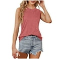 thumbnail image 1 of HBFAGFB Débardeur pour Femmes Sans Manches Col Rond Confortable Simple Gilet Rose Taille TTG, 1 of 8