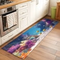 thumbnail image 3 of Ocean Yellow Fish Washable Runner Rugs 2'x6', Nautical Watercolor Sea Fish Coral Sunlight Low Pile Throw Entryway Rug Non-Slip Sturdy Edge Binding Carpet for Indoor Bedside Entrance Bedside, 3 of 9