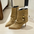 thumbnail image 6 of Brown Ladies Brown Suede Boots With Pointed Toe For Casual, 6 of 8