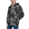 thumbnail image 2 of Uemuo Rose Flowers Pattern Hooded Sweatshirt for Youth Pullover with Kangaroo Pocket Trendy youth sweatshirt Casual Hoodie for Boys and Girls-X-Large, 2 of 6