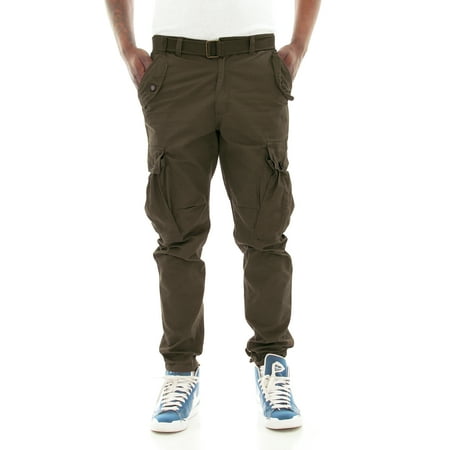- PJ Mark Men's Slim Fit Twill Belted Cargo Pants