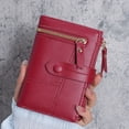 thumbnail image 1 of Monedero de mujer de piel sintética con cremallera corta, monedero, cartera para mujer, bolsa de almacenamiento, 1 of 4