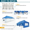 thumbnail image 6 of COBIZI 10x30 Pop Up Canopy Tent with 8 Sidewalls,Wave Eave Heavy Duty Canopy Tent for Outside ,Camping,Wedding,Ez tents for party with Roller Bag Thickened Frame Large Space UV 50+ Waterproof,Blue, 6 of 11