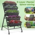 thumbnail image 2 of VIBESPARK 4Ft Vertical Raised Garden Beds with Wheels 5-Tiers Outdoor Garden Beds Elevated Planter Boxes Outside Herb Box 30 in× 26 in× 48 in, 2 of 11