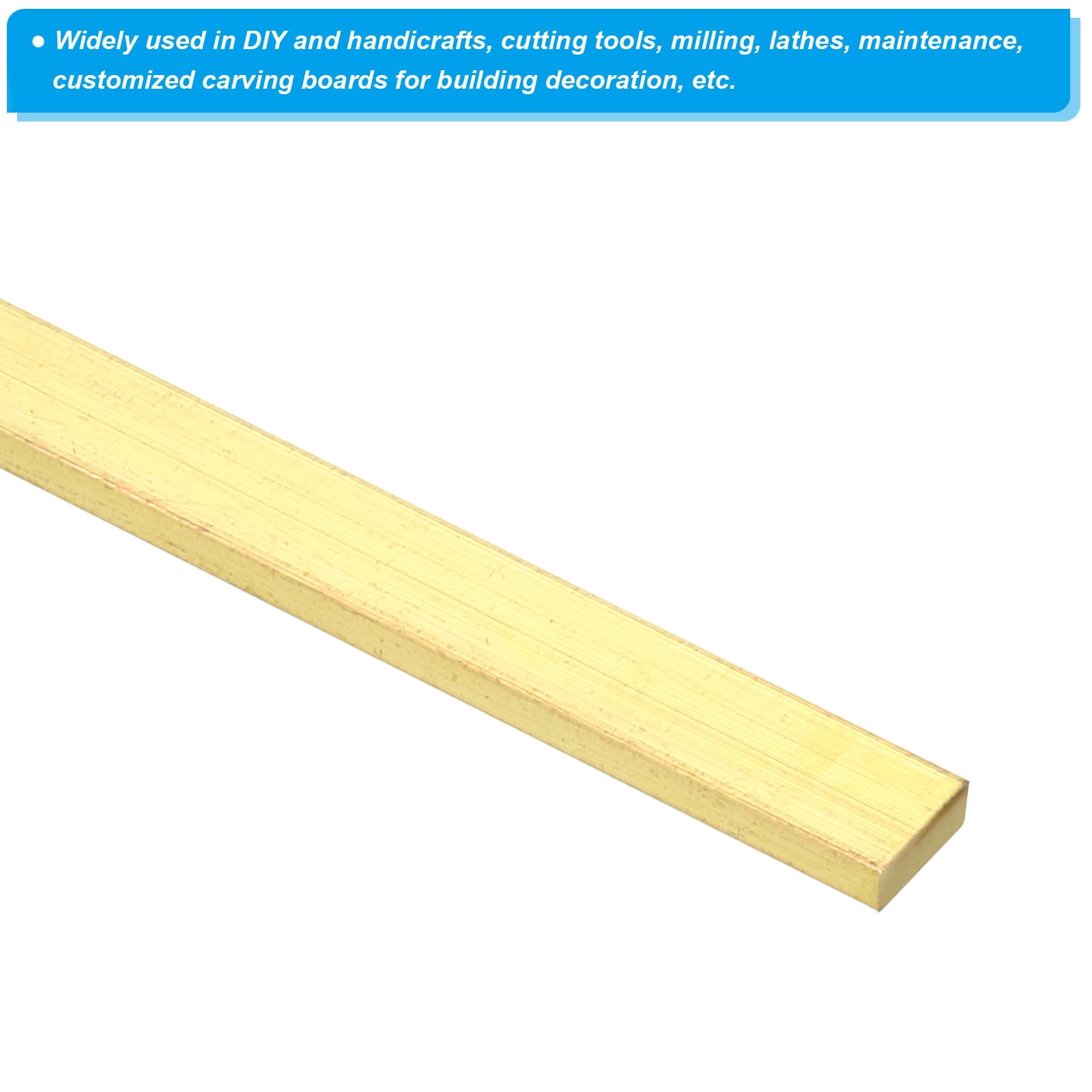 Unique Bargains Brass Square Bar, Solid Square Mill Stock for Crafts 1/8x5/16x12"