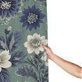 Dark Blue Floral on GreyishGreen Background Shower Curtain for