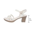 thumbnail image 4 of Womens Sandals Chunky Heel Breathable Open Toe Casual Daily Solid Color Ankle Strap Comfortable Walking Women Footwear Causal Summer Dressy Beach Shoes for Women White 6.5, 4 of 9