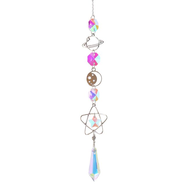 Campanas De Viento Cristal Wind Chime Prisma Catchers Ornamento Cortina Hogar Jardín Colgante (C)